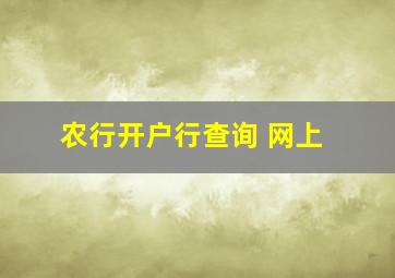 农行开户行查询 网上